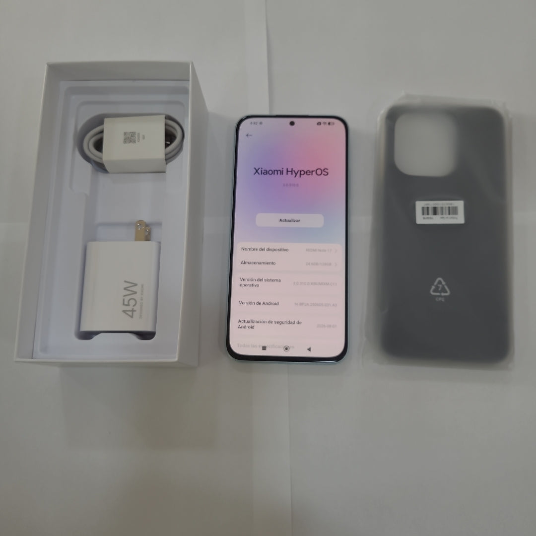 CELULAR XIAOMI REDMI NOTE 17 26012RN62L (2026) 128 GB 6 GB RAM (SEMINUEVO)
