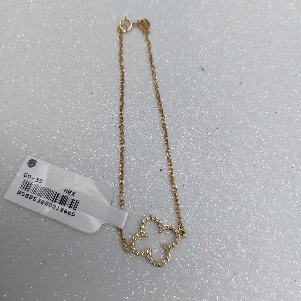 PULSERA TEJIDO ESPECIAL C CIRCONIAS 14K 18 CM 1.8 GR (NUEVO)