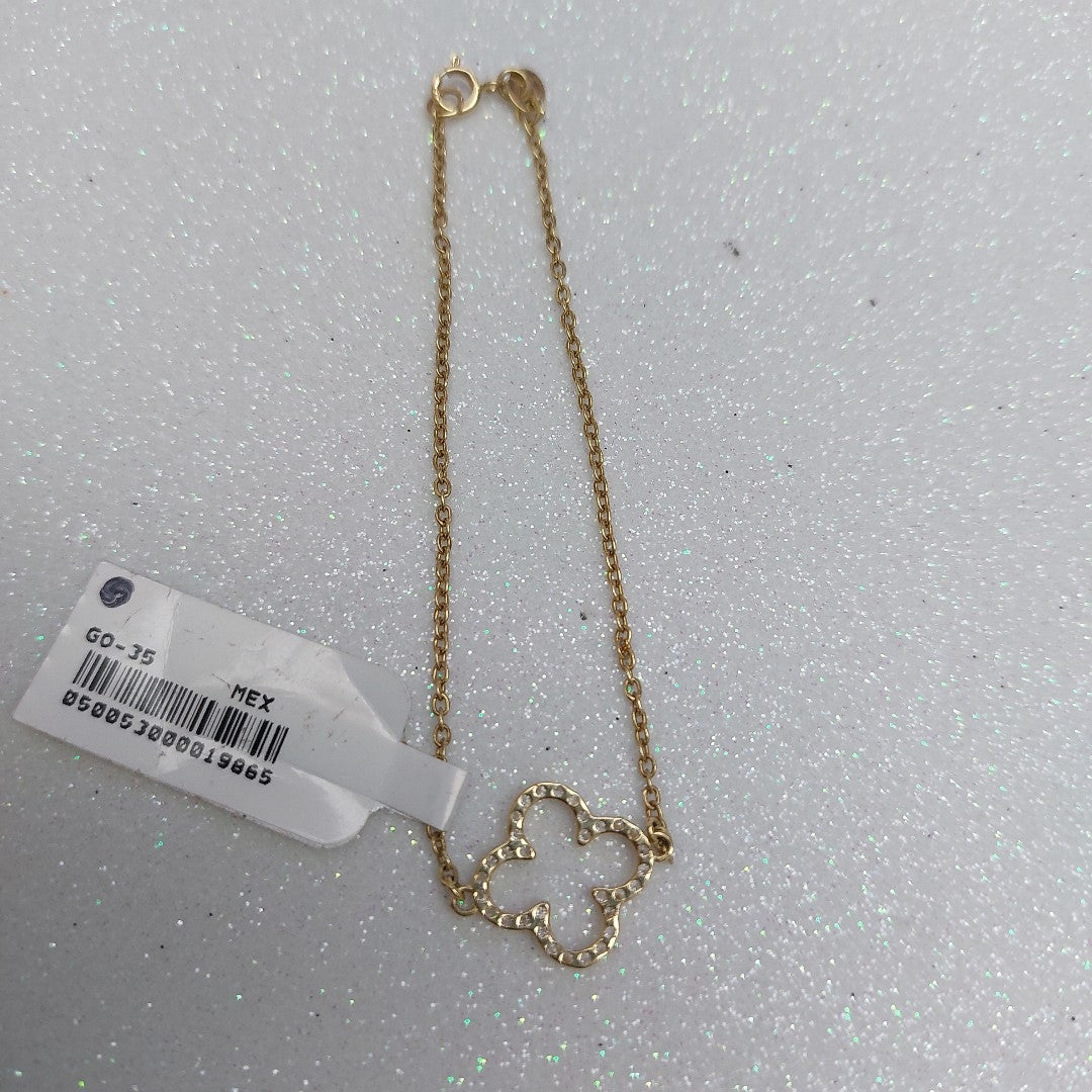 PULSERA TEJIDO ESPECIAL C CIRCONIAS 14K 18 CM 1.8 GR (NUEVO)