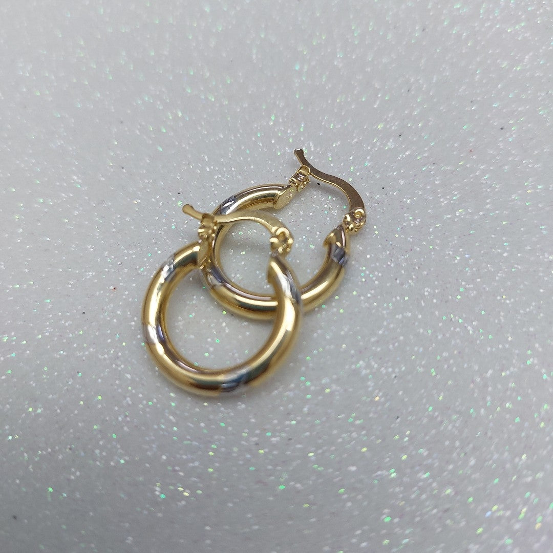 ARETES ARRACADAS COMBINADAS 14K 1.6 GR (NUEVO)
