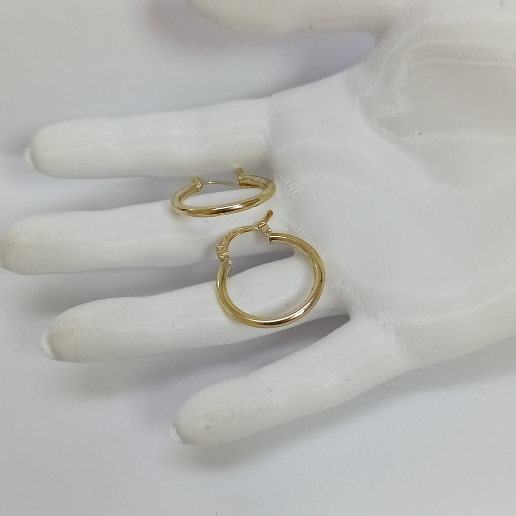 ARETES TEJIDO ARRACADAS LISAS 14K 1.2 GR (NUEVO)