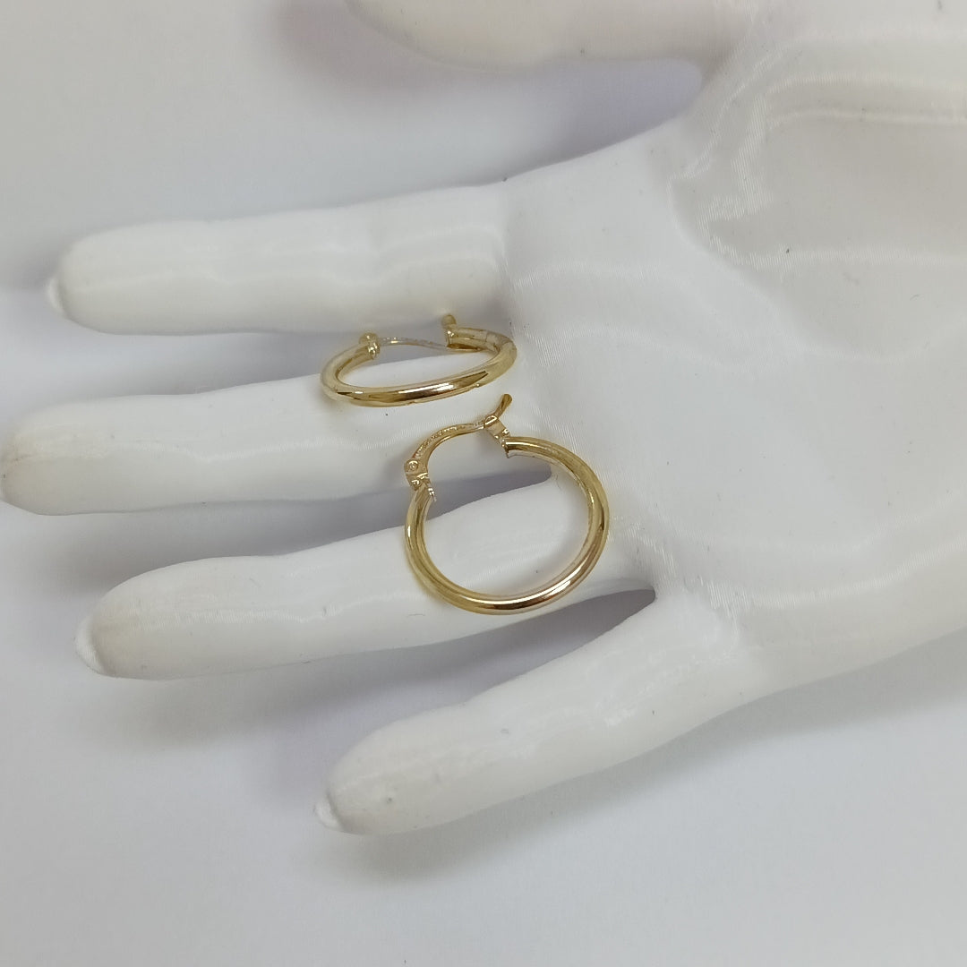 ARETES TEJIDO ARRACADAS LISAS 14K 1.2 GR (NUEVO)