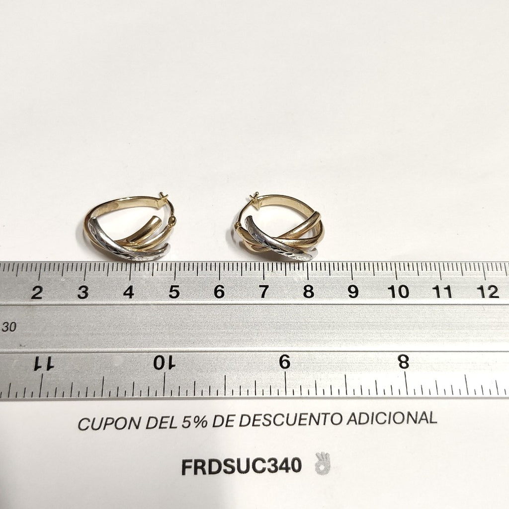 ARRACADAS PAR ORO,ORO COMBINADO 10 K 2,60 GRMS (SEMINUEVO)