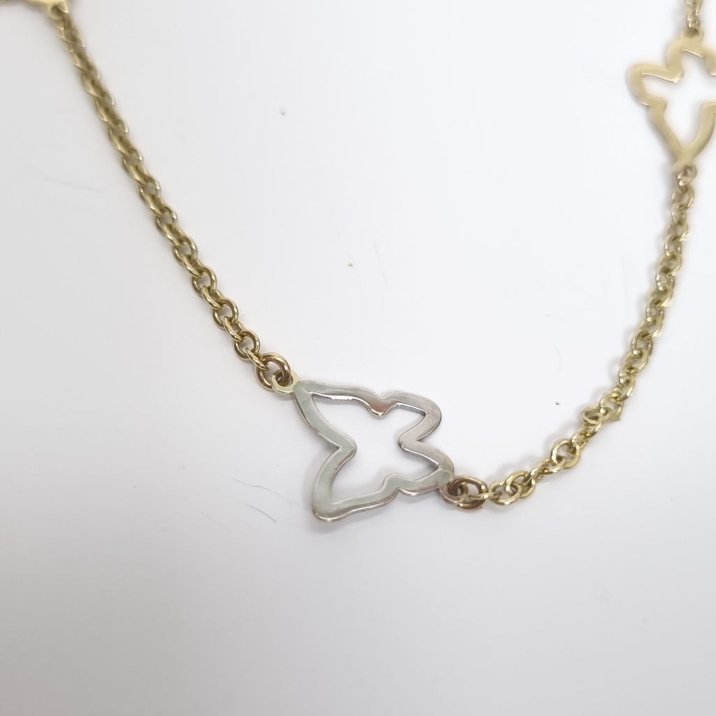 PULSERA ESPECIAL C MARIPOSAS 14K 18 CM 1.7 GR (NUEVO)