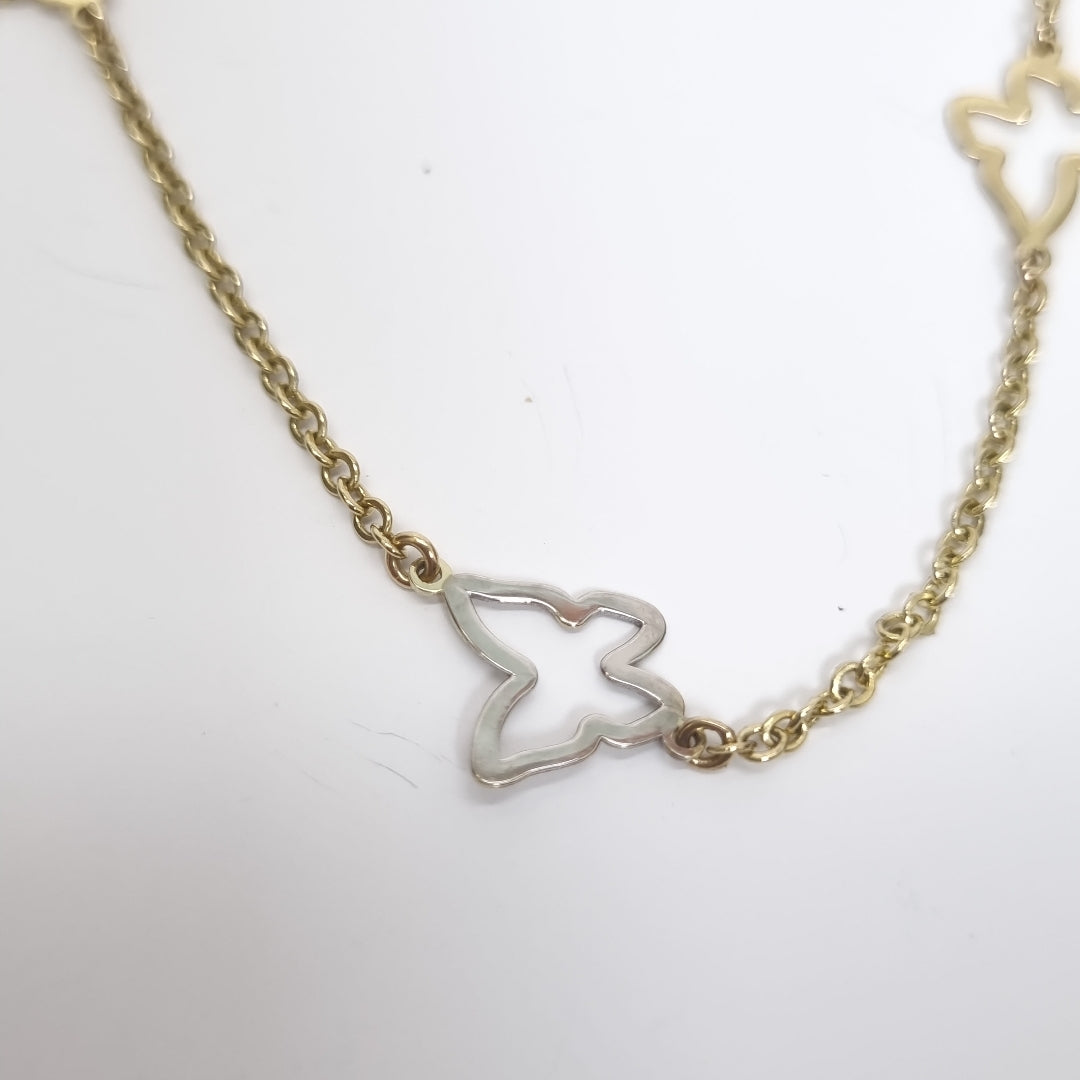PULSERA ESPECIAL C MARIPOSAS 14K 18 CM 1.7 GR (NUEVO)