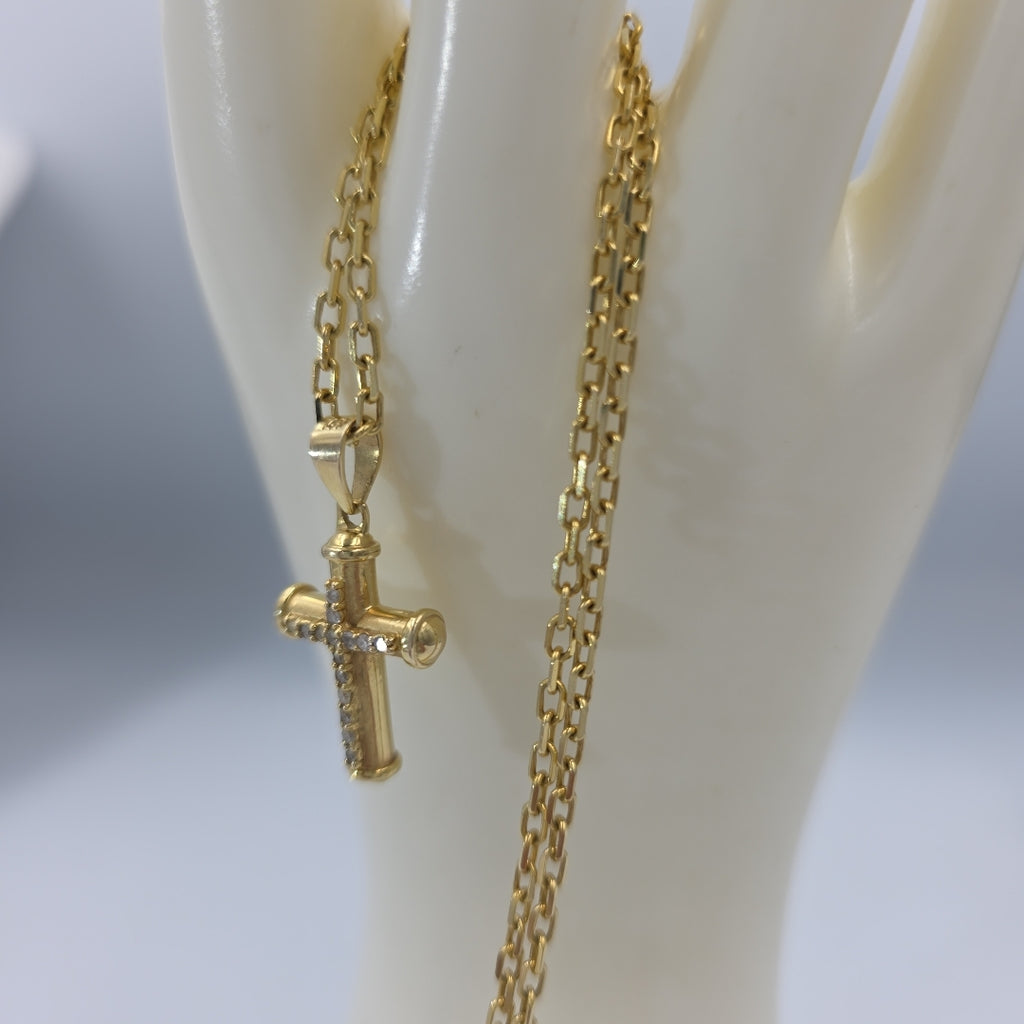 CADENA, CRUZ ORO 14 K 9.6 GRMS (SEMINUEVO)