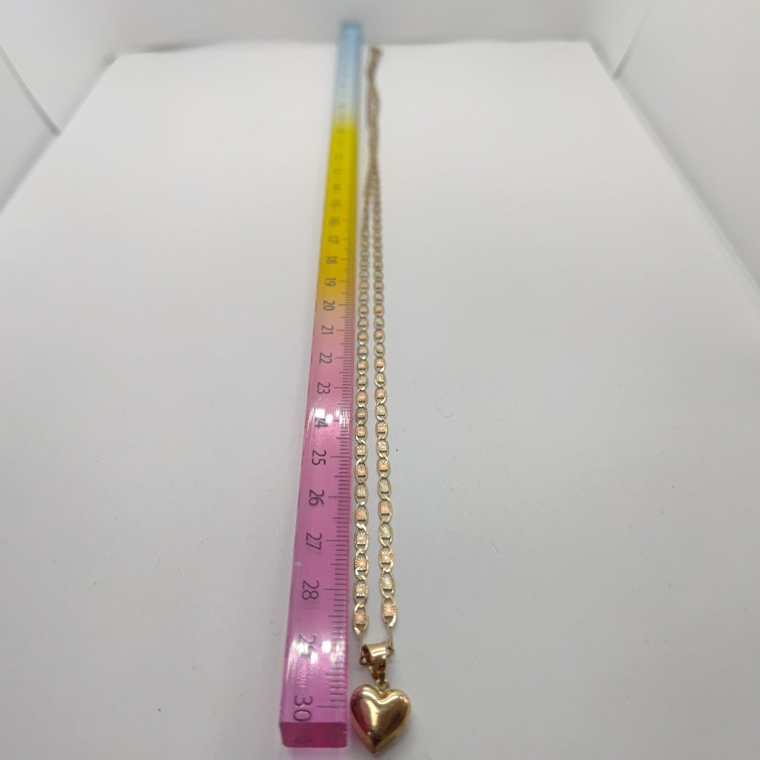CADENA, DIJE ORO COMBINADO 10 K 5 GRMS (SEMINUEVO)