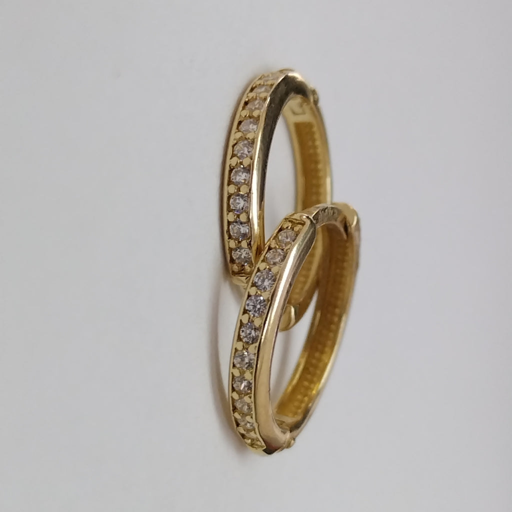 ARETES HUGGIES C CIRCONIA 14K 1.7 GR (NUEVO)