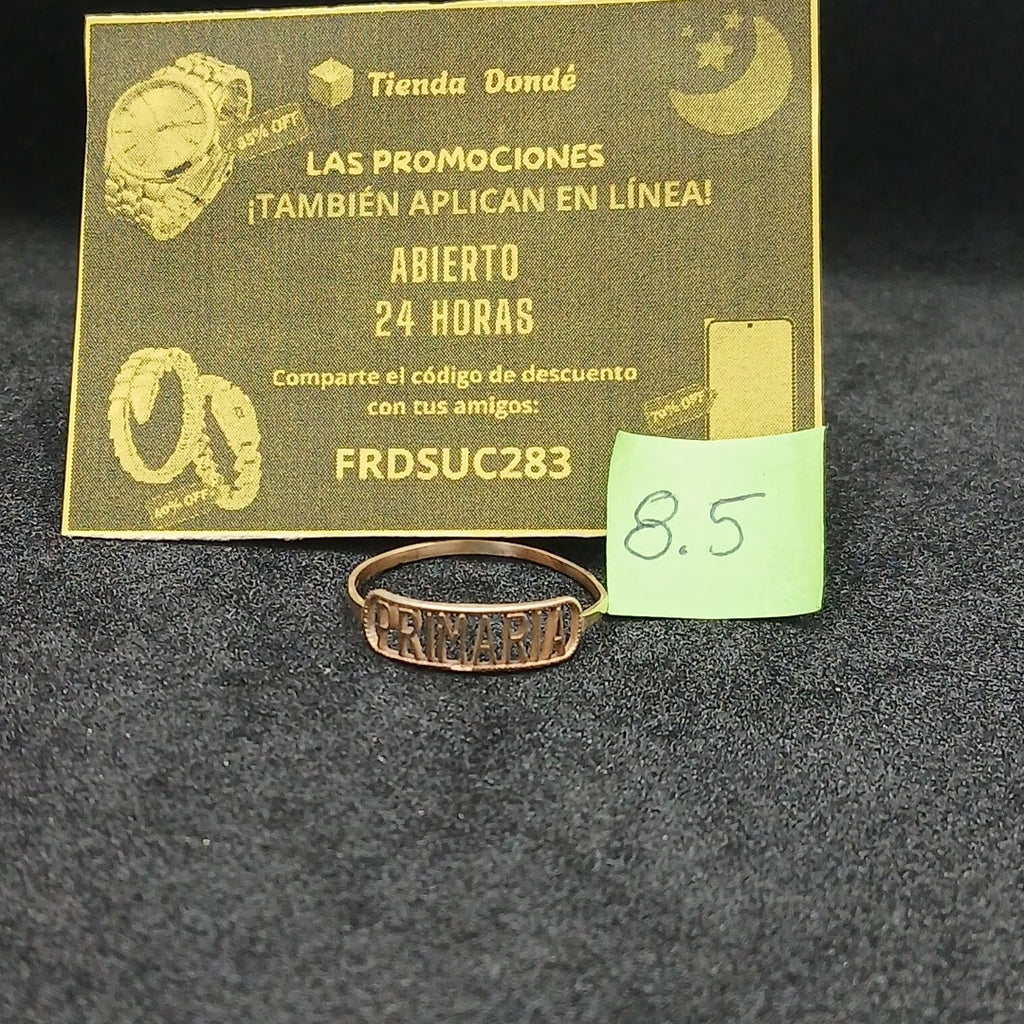 ANILLO DE GRADUACIÓN ORO 10 K 0.7 GRMS (SEMINUEVO)