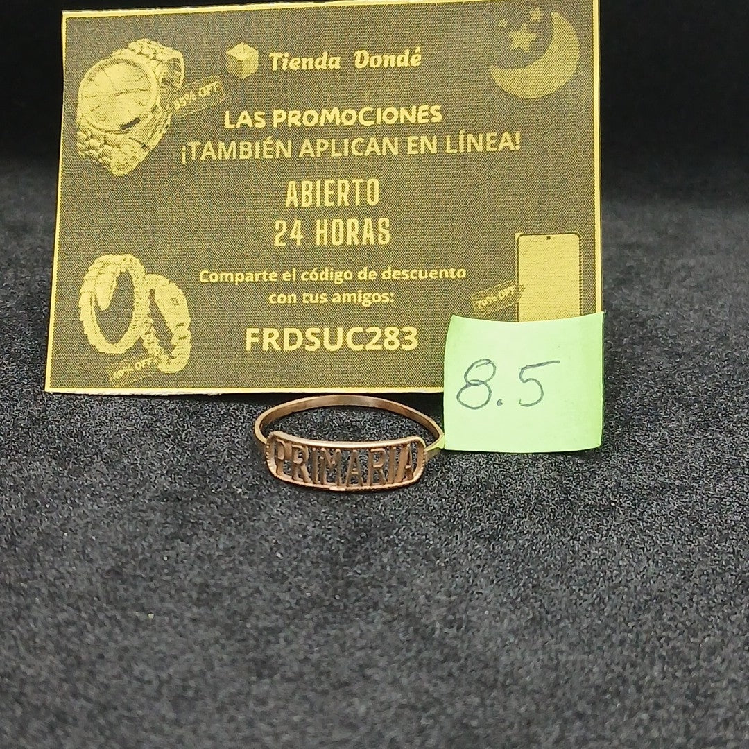 ANILLO DE GRADUACIÓN ORO 10 K 0.7 GRMS (SEMINUEVO)