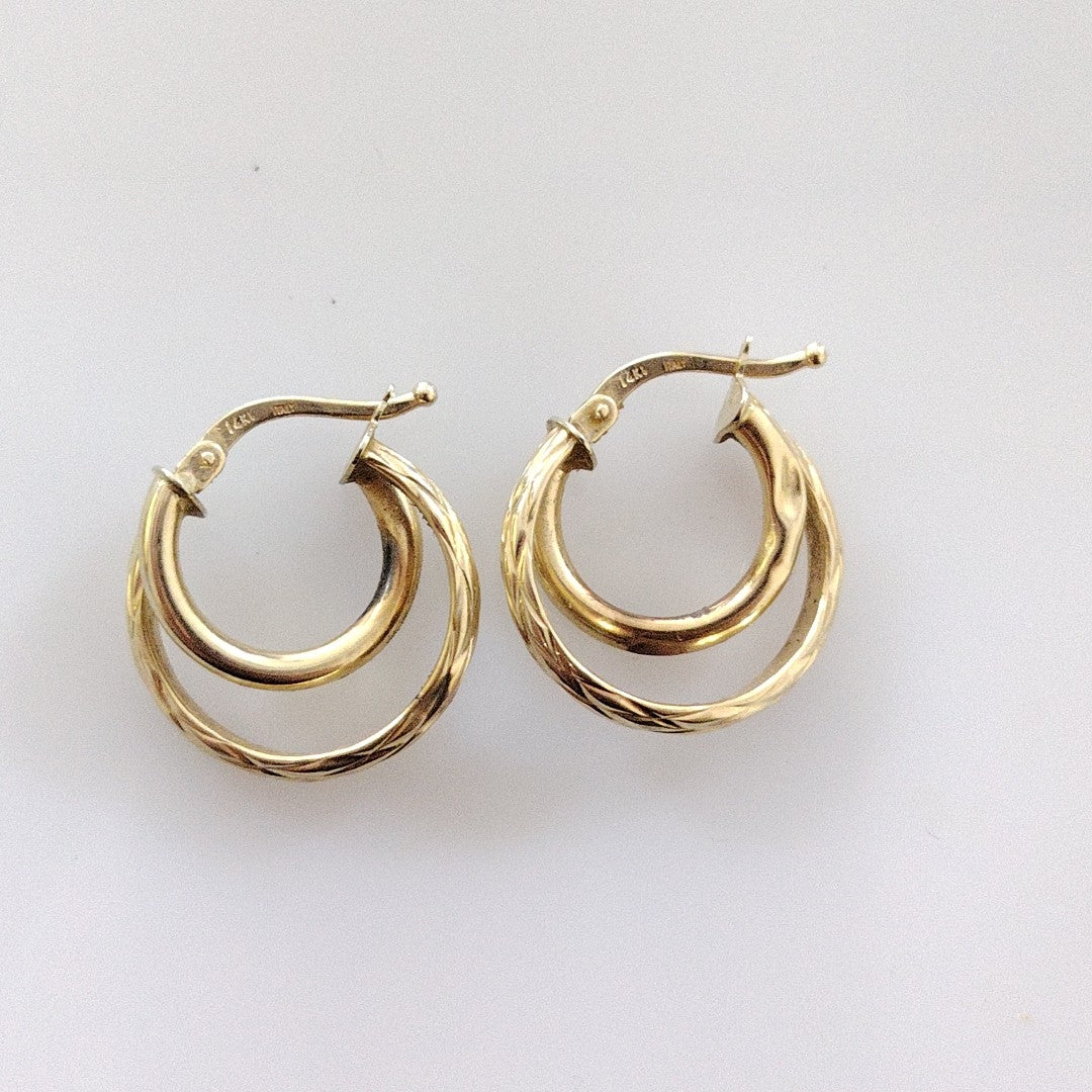 ARRACADAS PAR ORO 14 K 1.7 GRMS (SEMINUEVO)