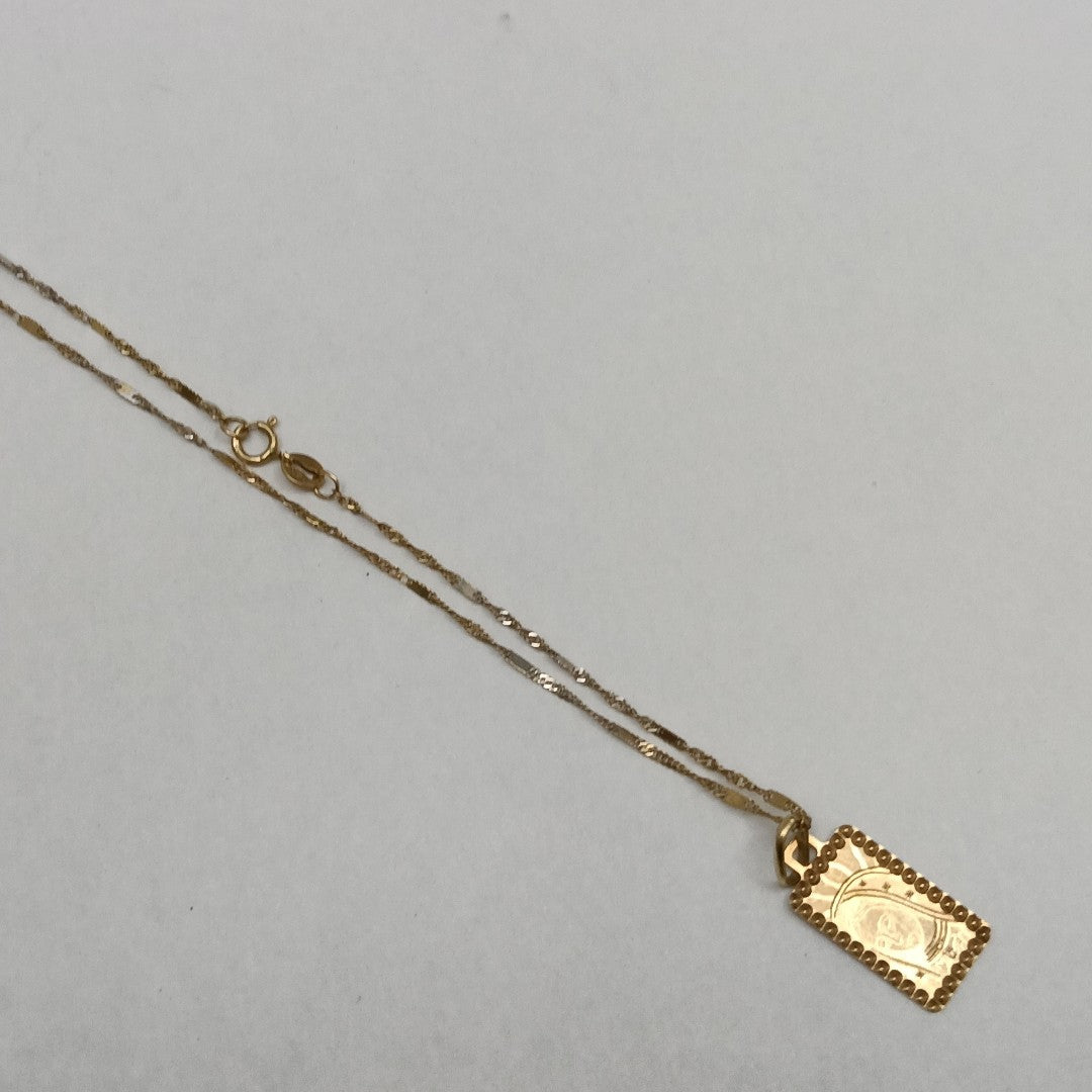 CADENA, MEDALLA RELIGIOSA ORO 14 K 1.5 GRMS (SEMINUEVO)