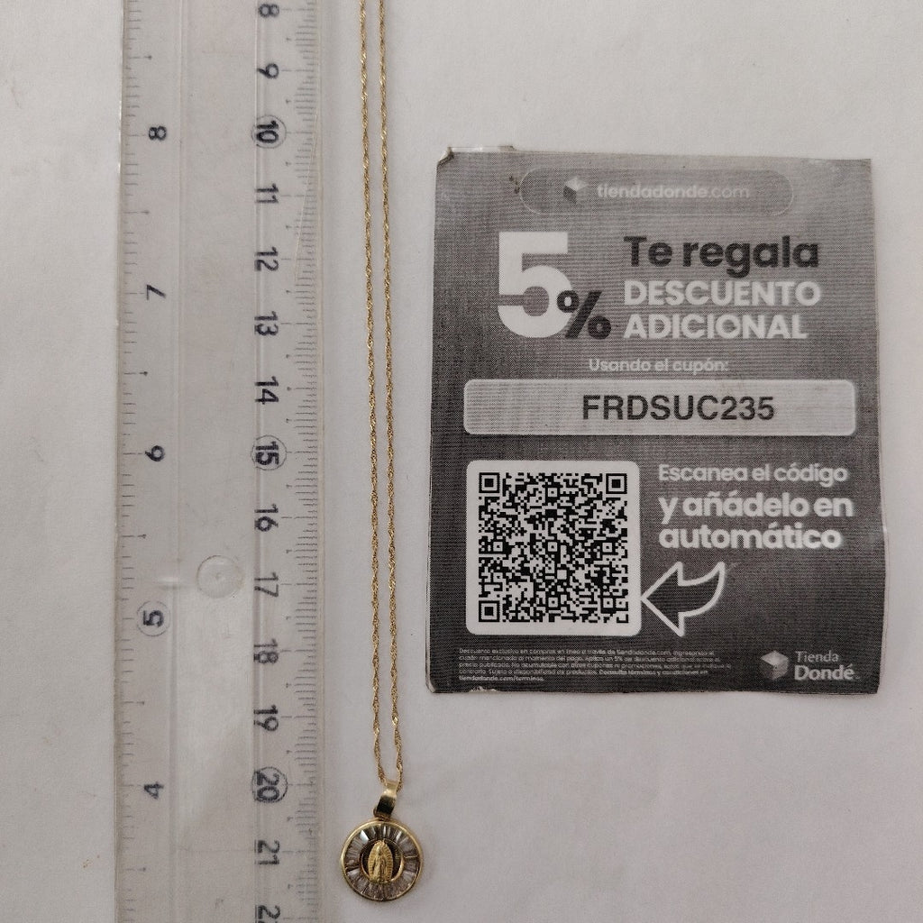 CADENA, MEDALLA RELIGIOSA ORO 10 K 1.7 GRMS (SEMINUEVO)