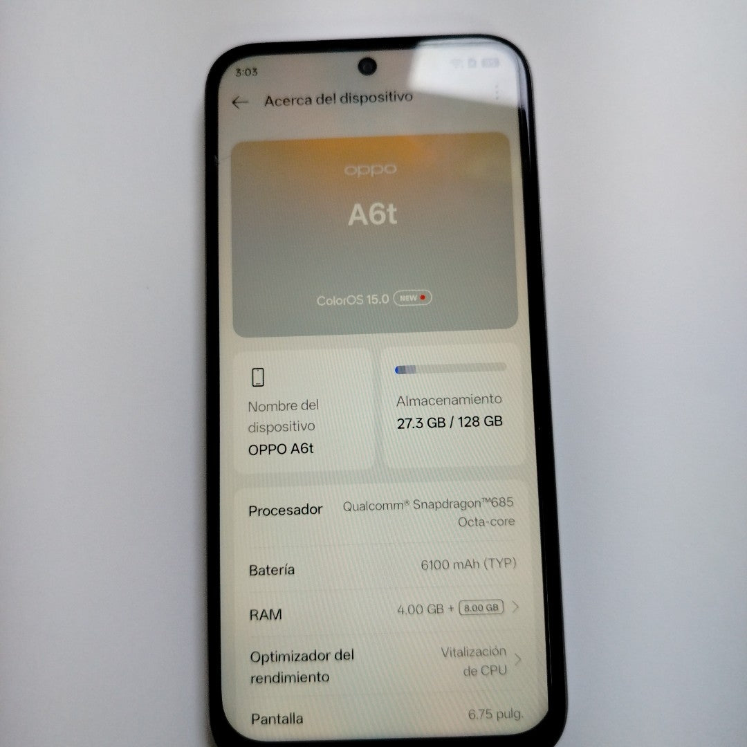 CELULAR OPPO A6T CPH2847 (2026) 128 GB 4 GB RAM (SEMINUEVO)