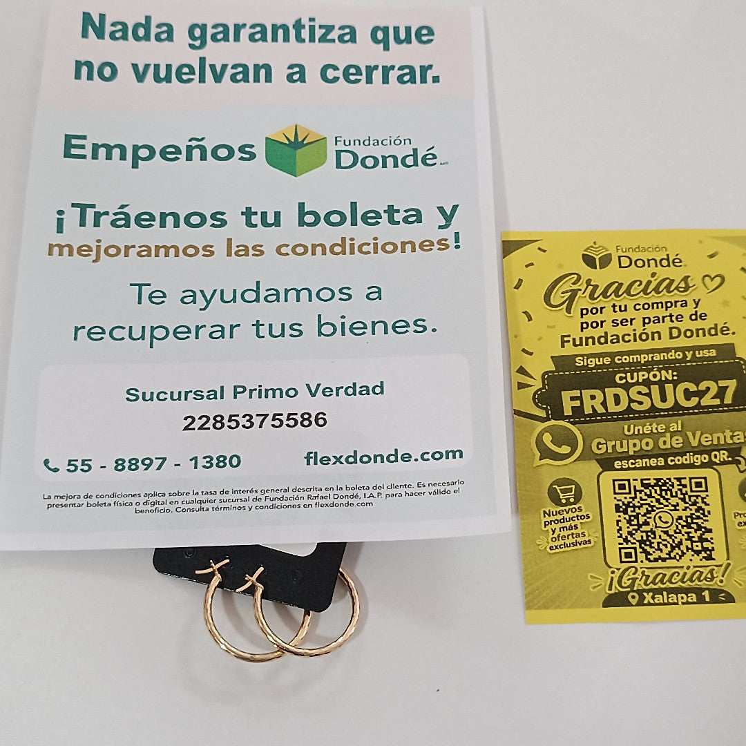 ARRACADAS PAR ORO 14 K 2,40 GRMS (SEMINUEVO)