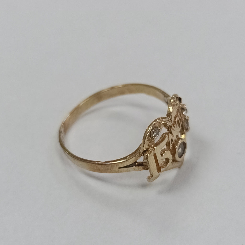 ANILLO CONMEMORATIVO ORO 10 K 1.8 GRMS (SEMINUEVO)