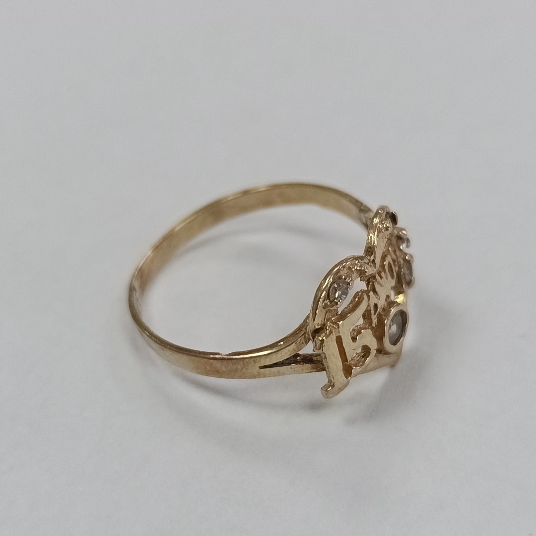 ANILLO CONMEMORATIVO ORO 10 K 1.8 GRMS (SEMINUEVO)