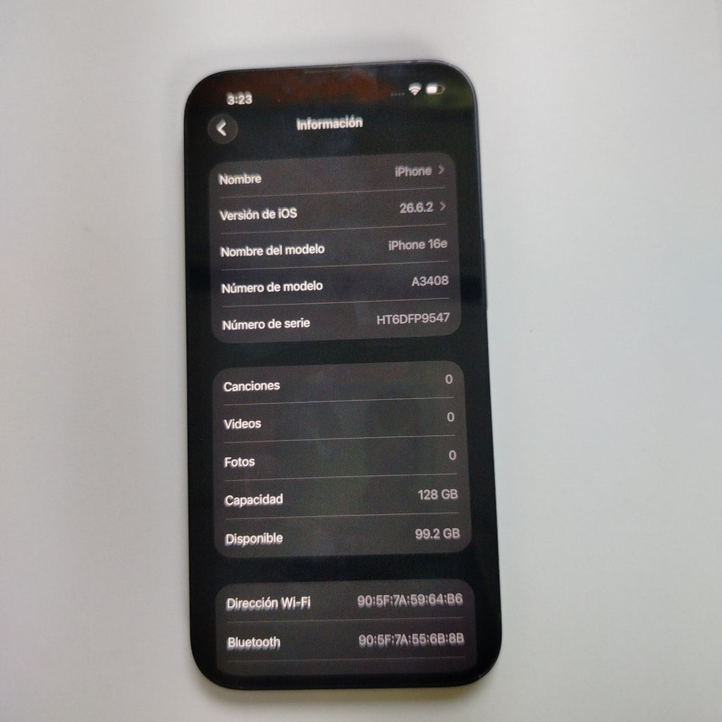 CELULAR APPLE IPHONE 16E A3408 (2025) 128 GB 8 GB RAM (SEMINUEVO)