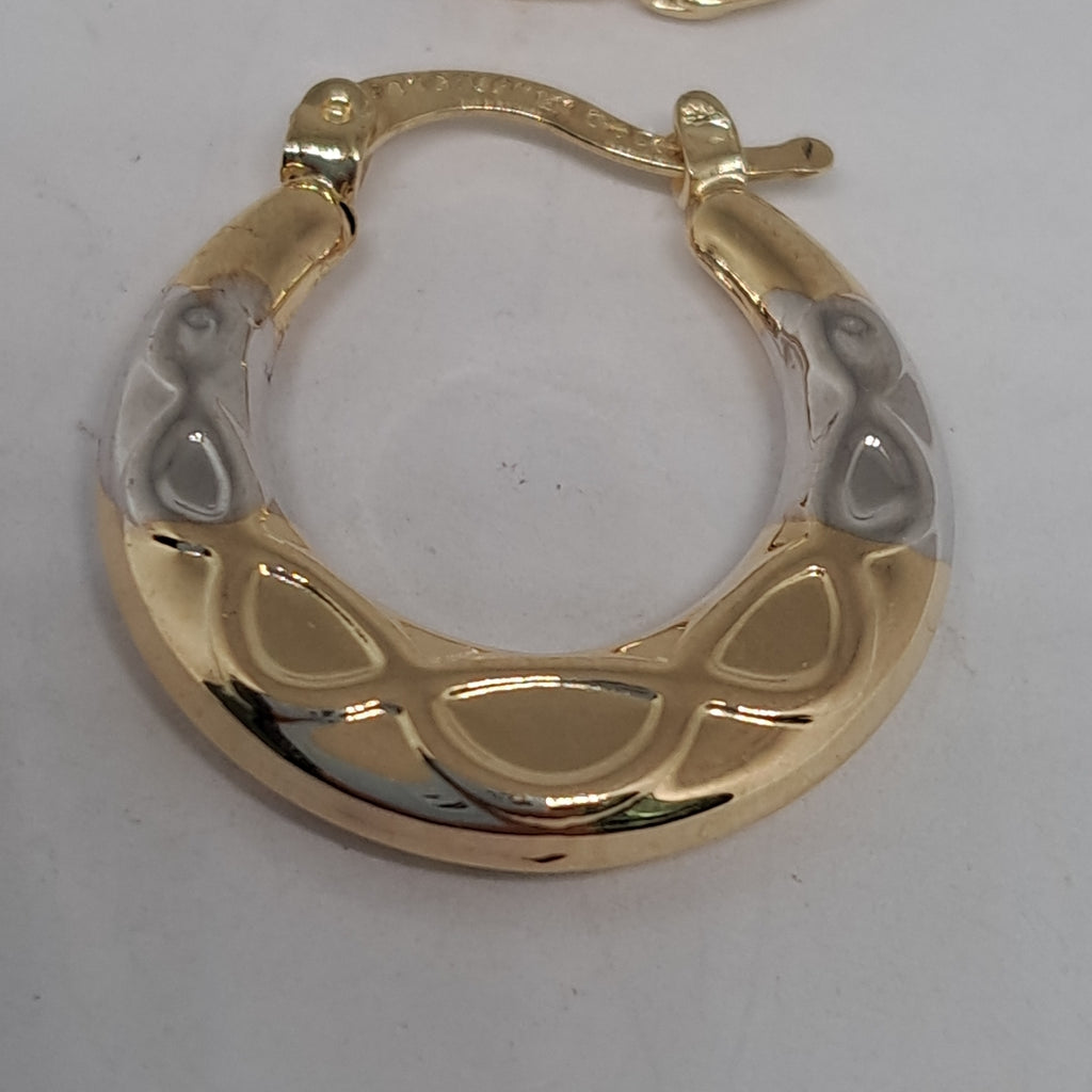 ARETES ARRACADAS COMBINADAS CON INFINITO 14K 2.3 GR (NUEVO)
