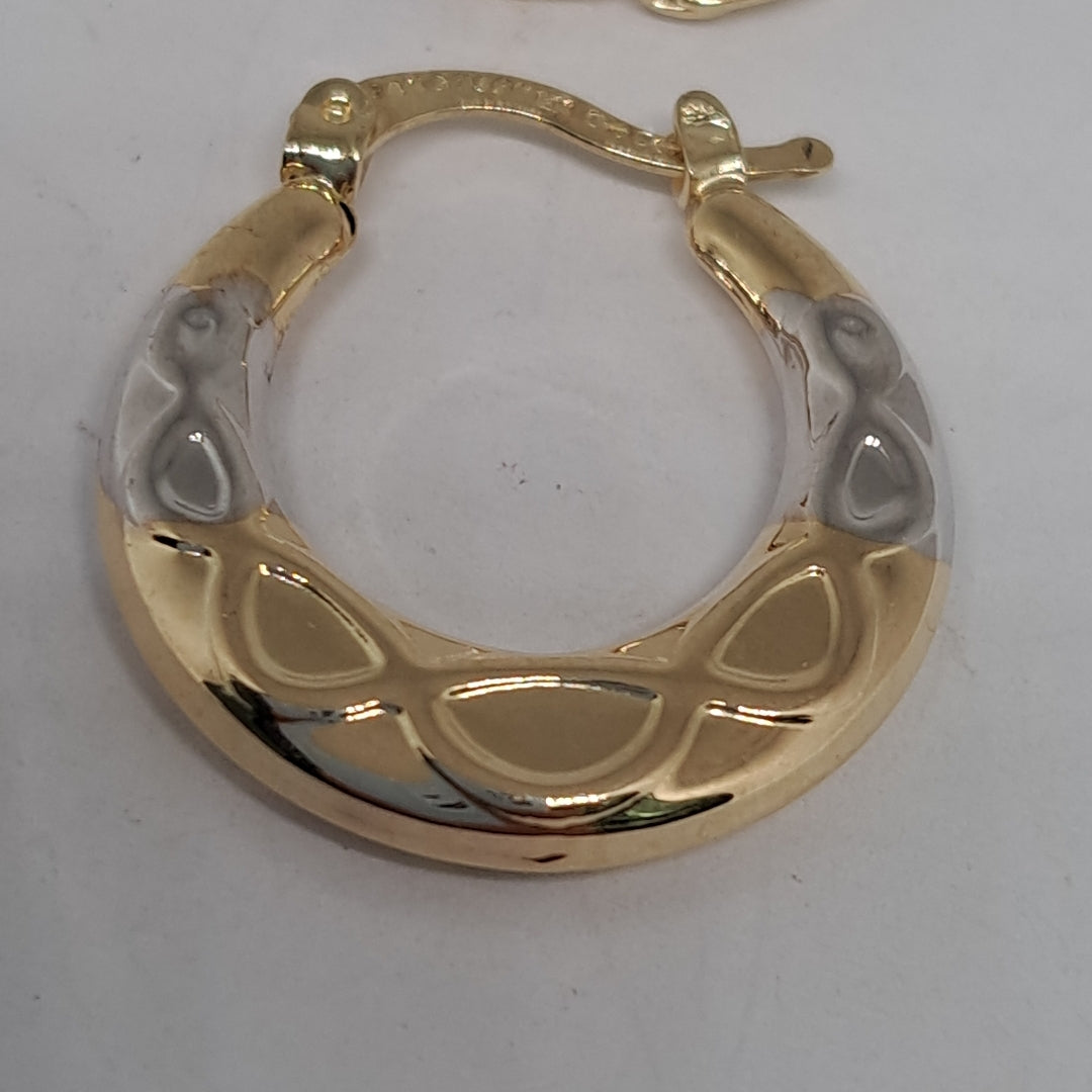 ARETES ARRACADAS COMBINADAS CON INFINITO 14K 2.3 GR (NUEVO)