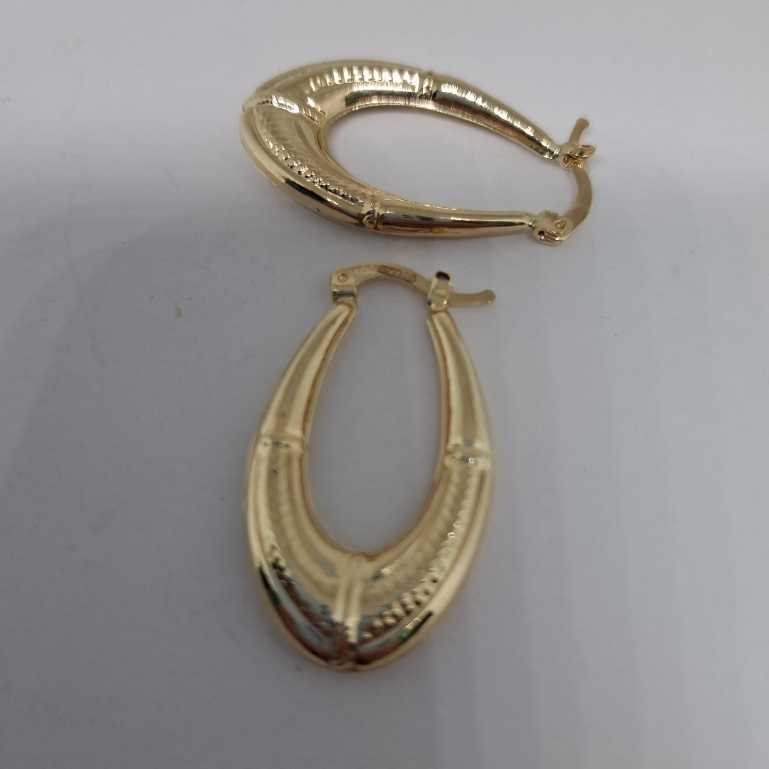 ARETES ARRACADAS ESTRIADAS 14K 2.6 GR (NUEVO)