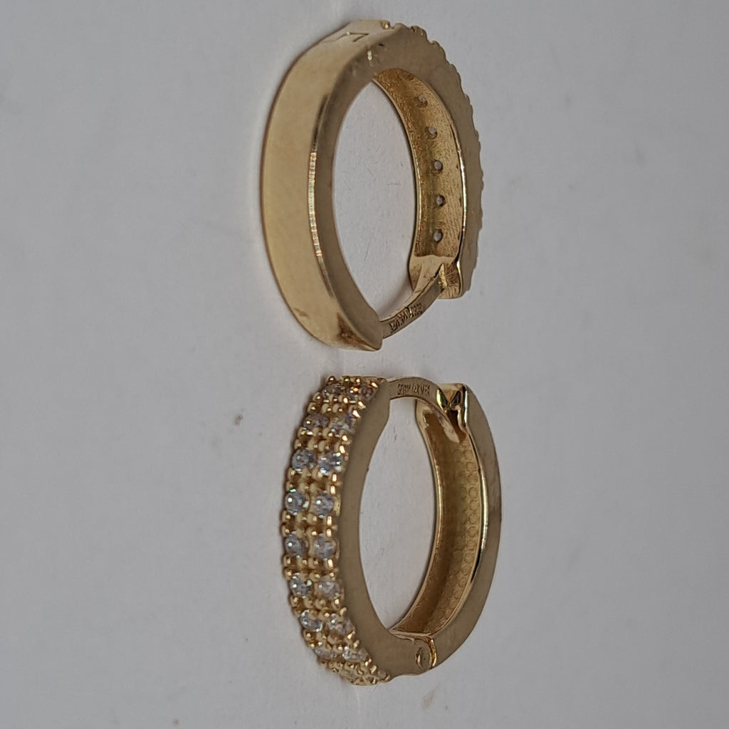 ARETES HUGGIES C CIRCONIA 14K 1.7 GR (NUEVO)