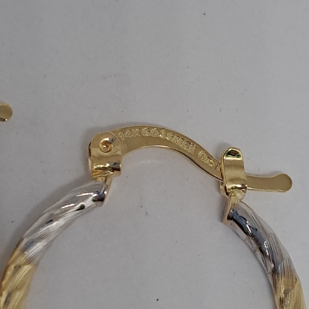 ARETES TEJIDO ARRACADAS TZL COMBINADAS 14K 1.8 GR (NUEVO)