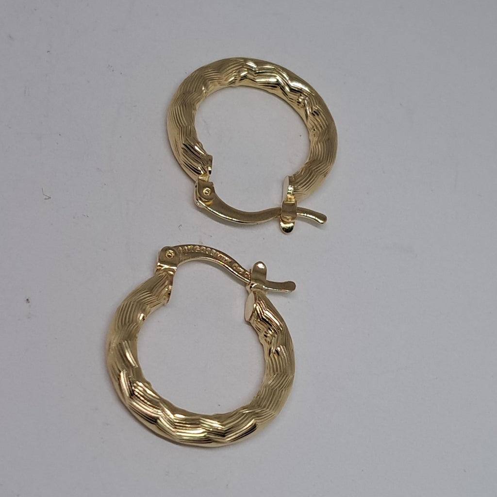 ARETES TEJIDO ARRACADAS ASTRIADAS 14K 2 GR (NUEVO)