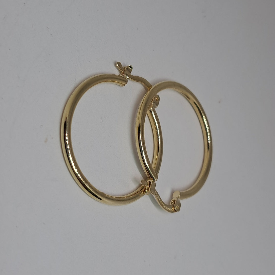 ARETES TEJIDO ARRACADAS LISAS 14K 1.5 GR (NUEVO)