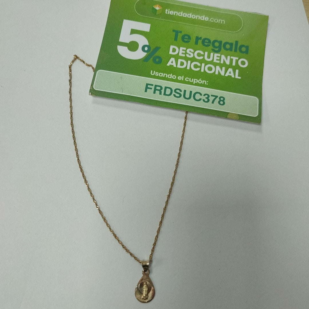 CADENA, MEDALLA RELIGIOSA ORO 8 K 1.4 GRMS (SEMINUEVO)