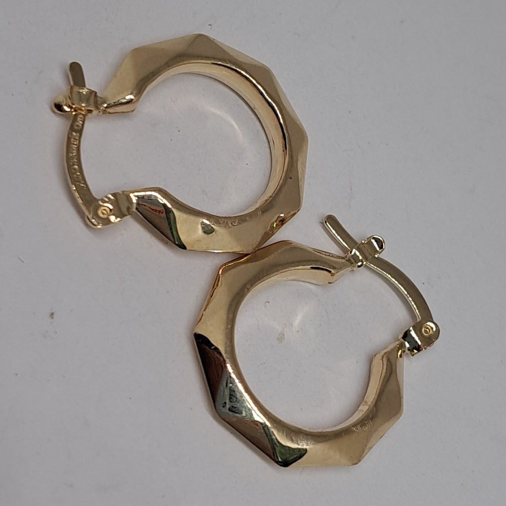 ARETES TEJIDO ARRACADAS FACETADAS 14K 1.7 GR (NUEVO)