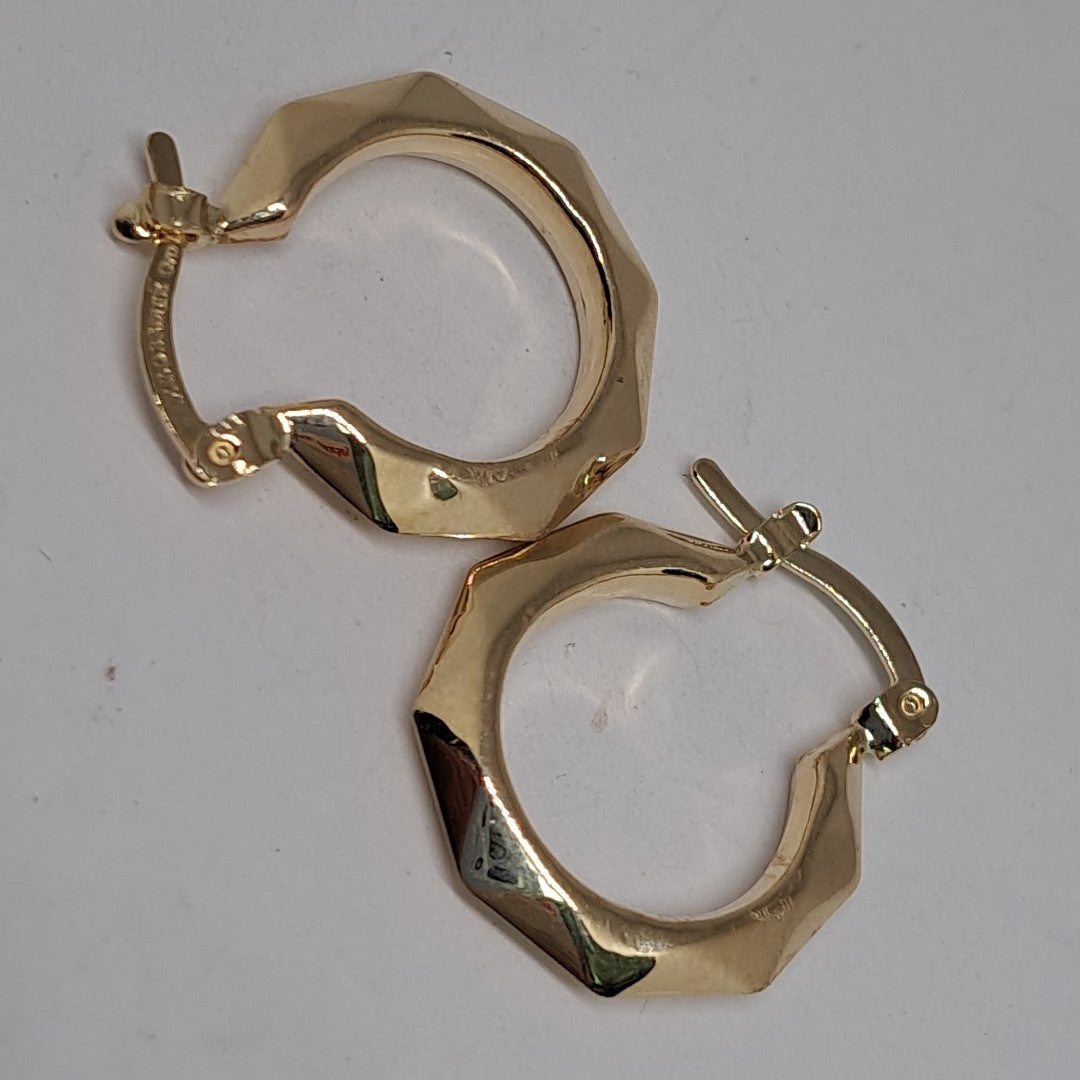 ARETES TEJIDO ARRACADAS FACETADAS 14K 1.7 GR (NUEVO)