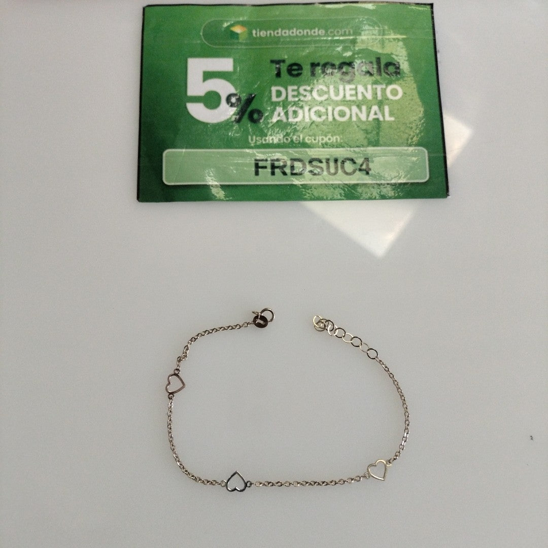 PULSERA ESPECIAL CON CORAZONES 10K 18 CM 1.2 GR (NUEVO)