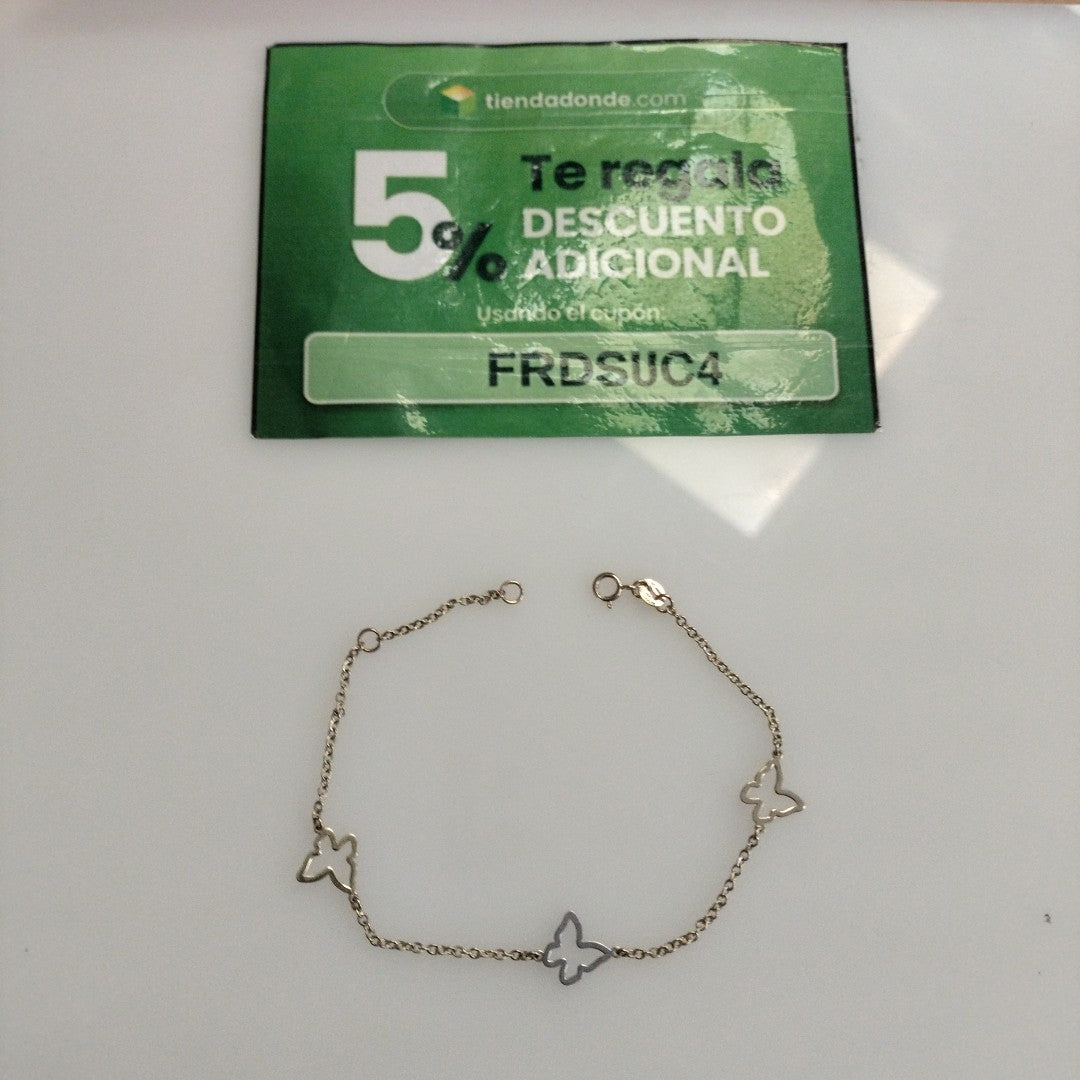 PULSERA ESPECIAL C MARIPOSAS 14K 18 CM 1.7 GR (NUEVO)