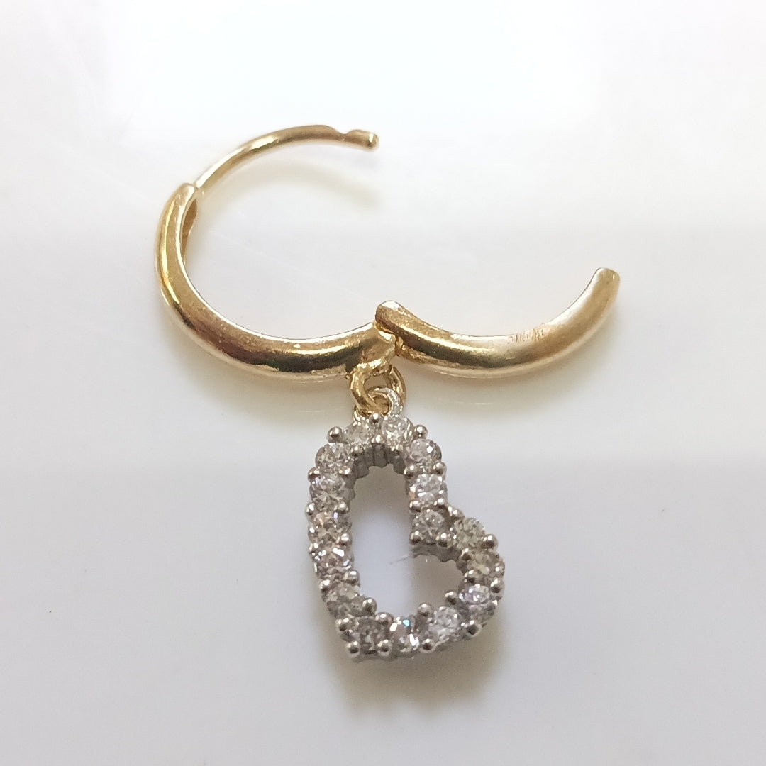 ARETES PAR ORO COMBINADO 14 K 1,90 GRMS (SEMINUEVO)
