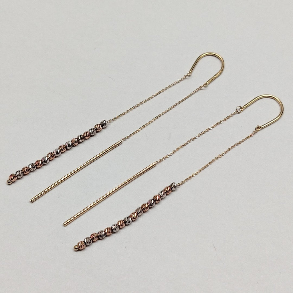 ARETES PAR ORO COMBINADO 10 K 1,80 GRMS (SEMINUEVO)