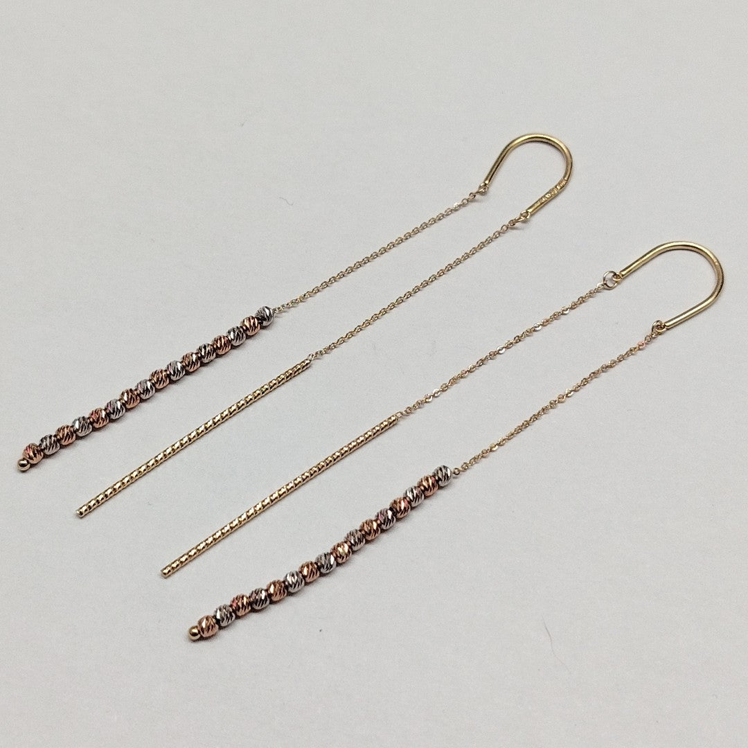 ARETES PAR ORO COMBINADO 10 K 1,80 GRMS (SEMINUEVO)