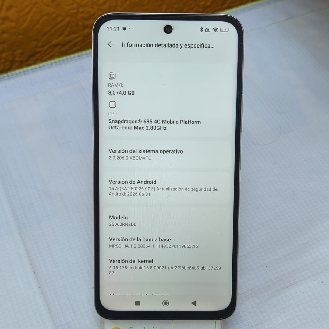 CELULAR XIAOMI REDMI 15 25062RN2DL (2025) 256 GB 8 GB RAM (SEMINUEVO)
