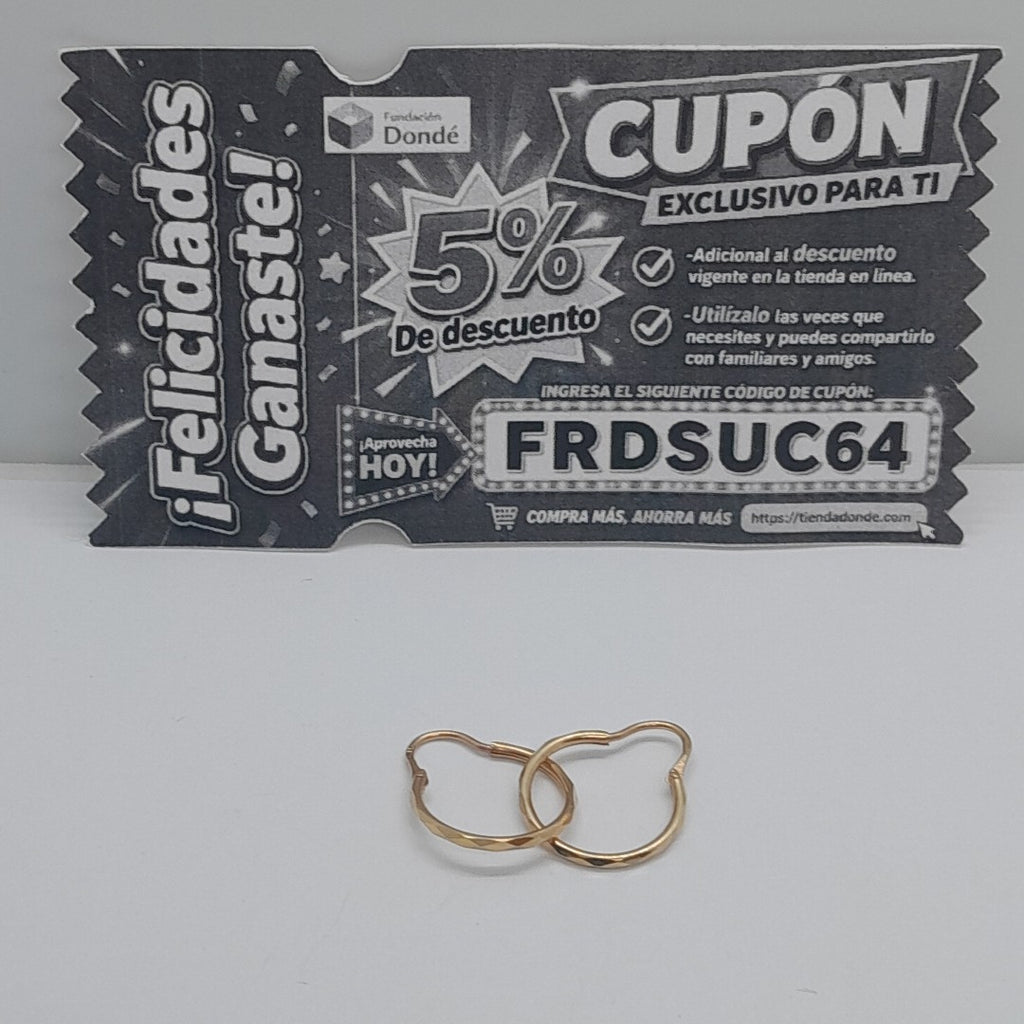 ARRACADAS PAR ORO 14 K 1.2 GRMS (SEMINUEVO)