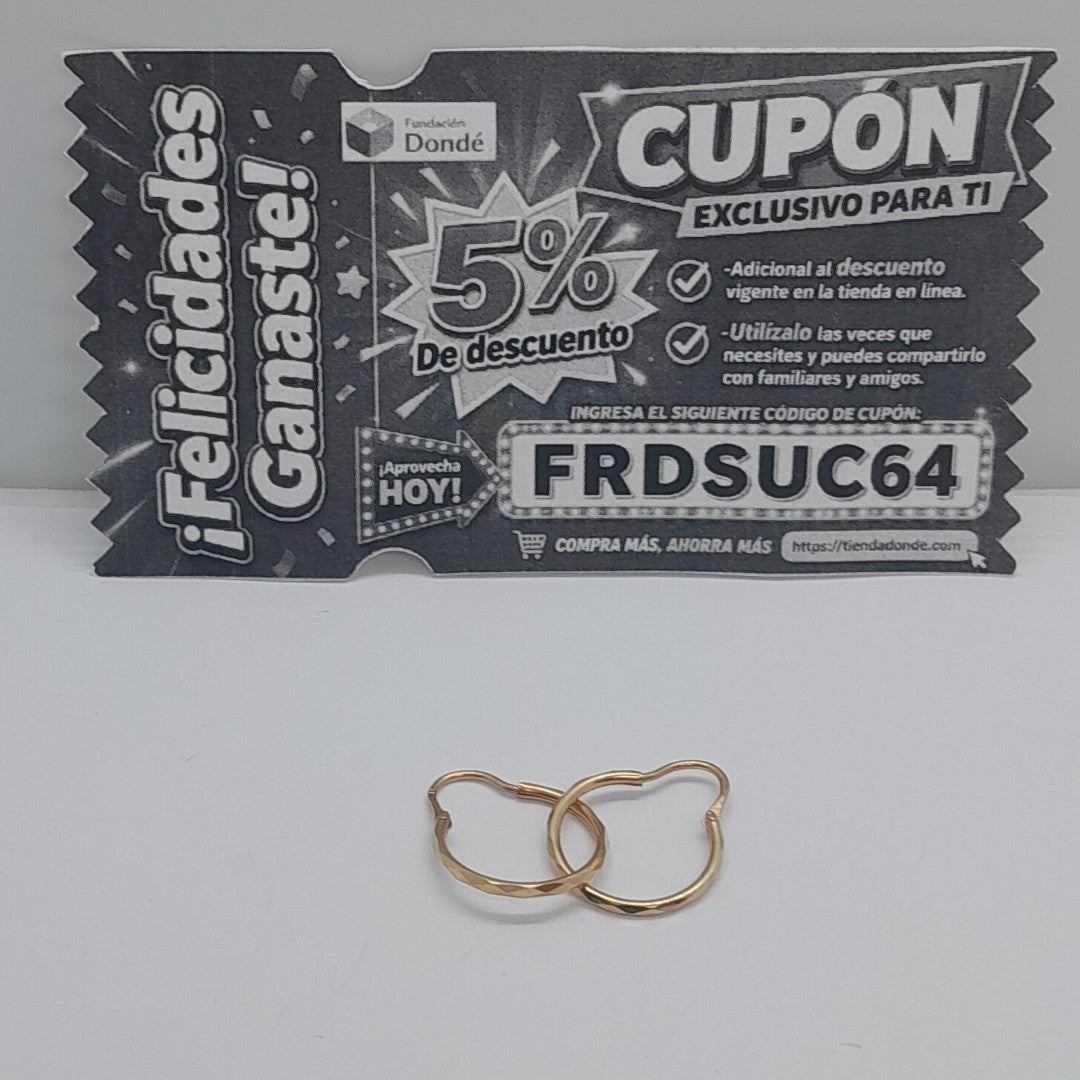 ARRACADAS PAR ORO 14 K 1.2 GRMS (SEMINUEVO)