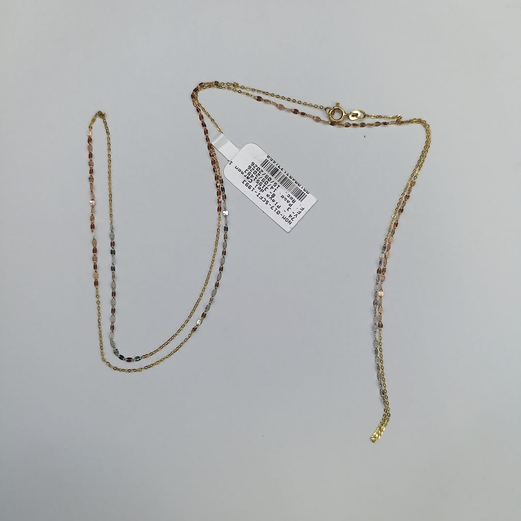 CADENA ORO COMBINADO 14 K 1.3 GRMS (SEMINUEVO)