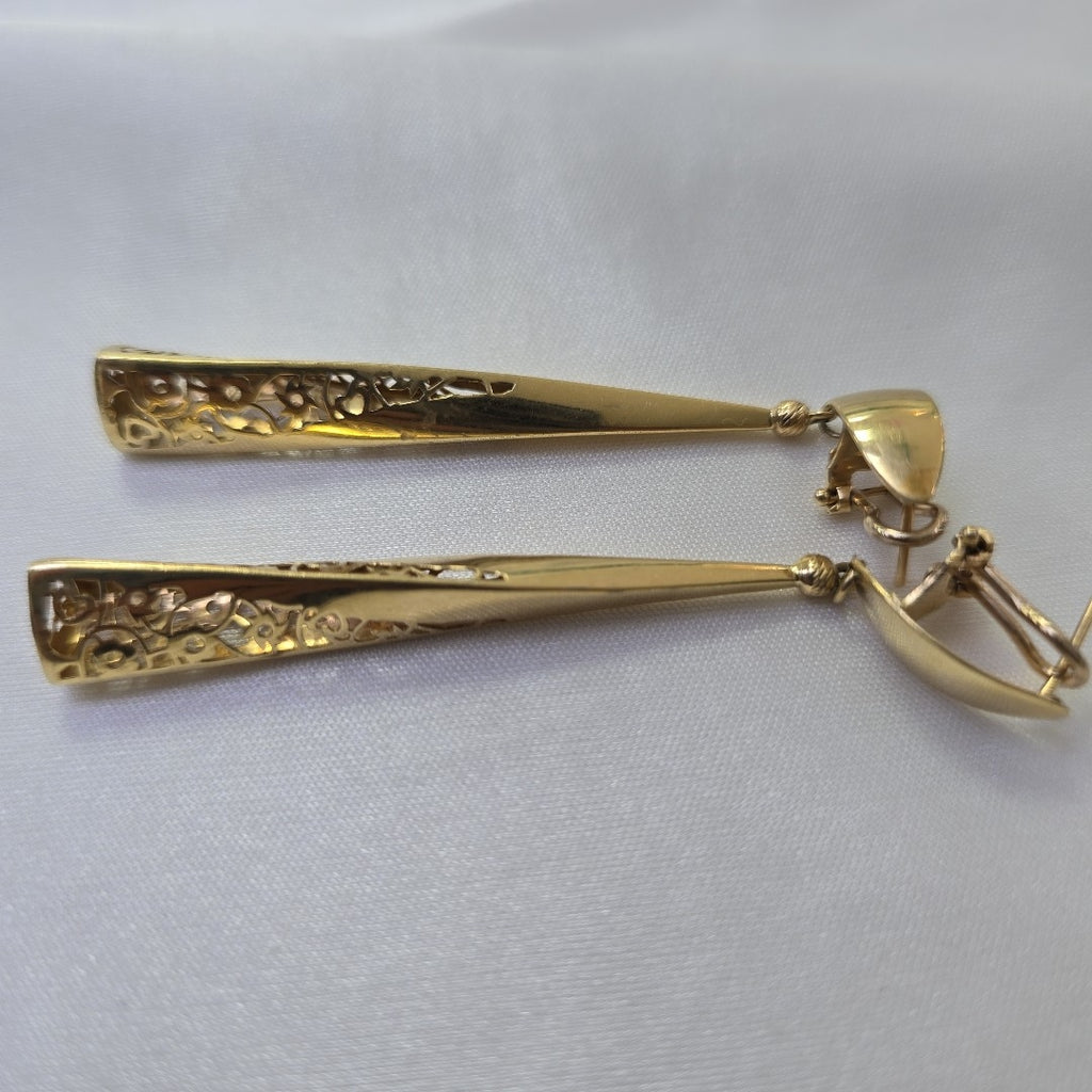 ARRACADAS PAR ORO 14 K 6.8 GRMS (SEMINUEVO)