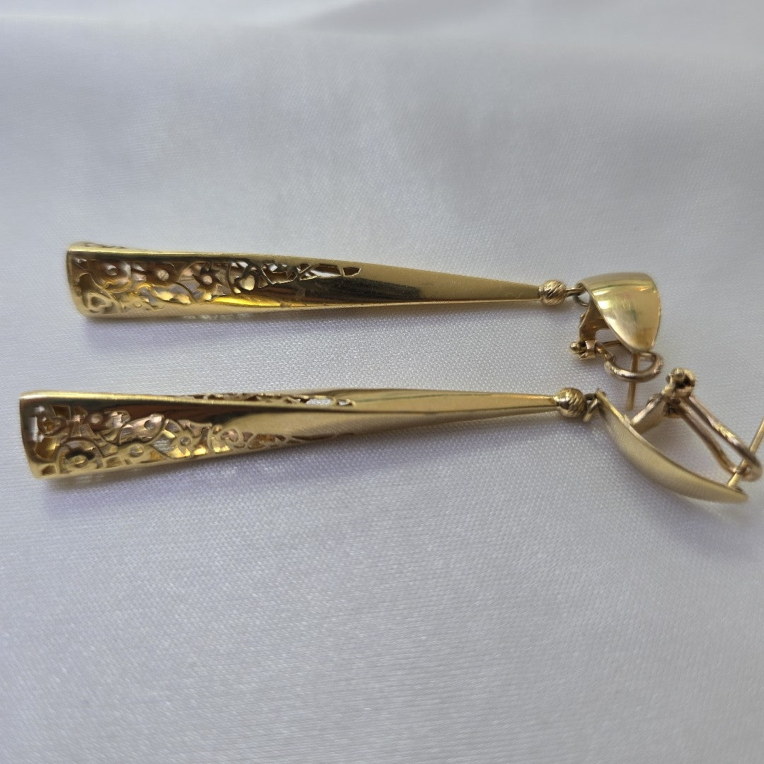 ARRACADAS PAR ORO 14 K 6.8 GRMS (SEMINUEVO)