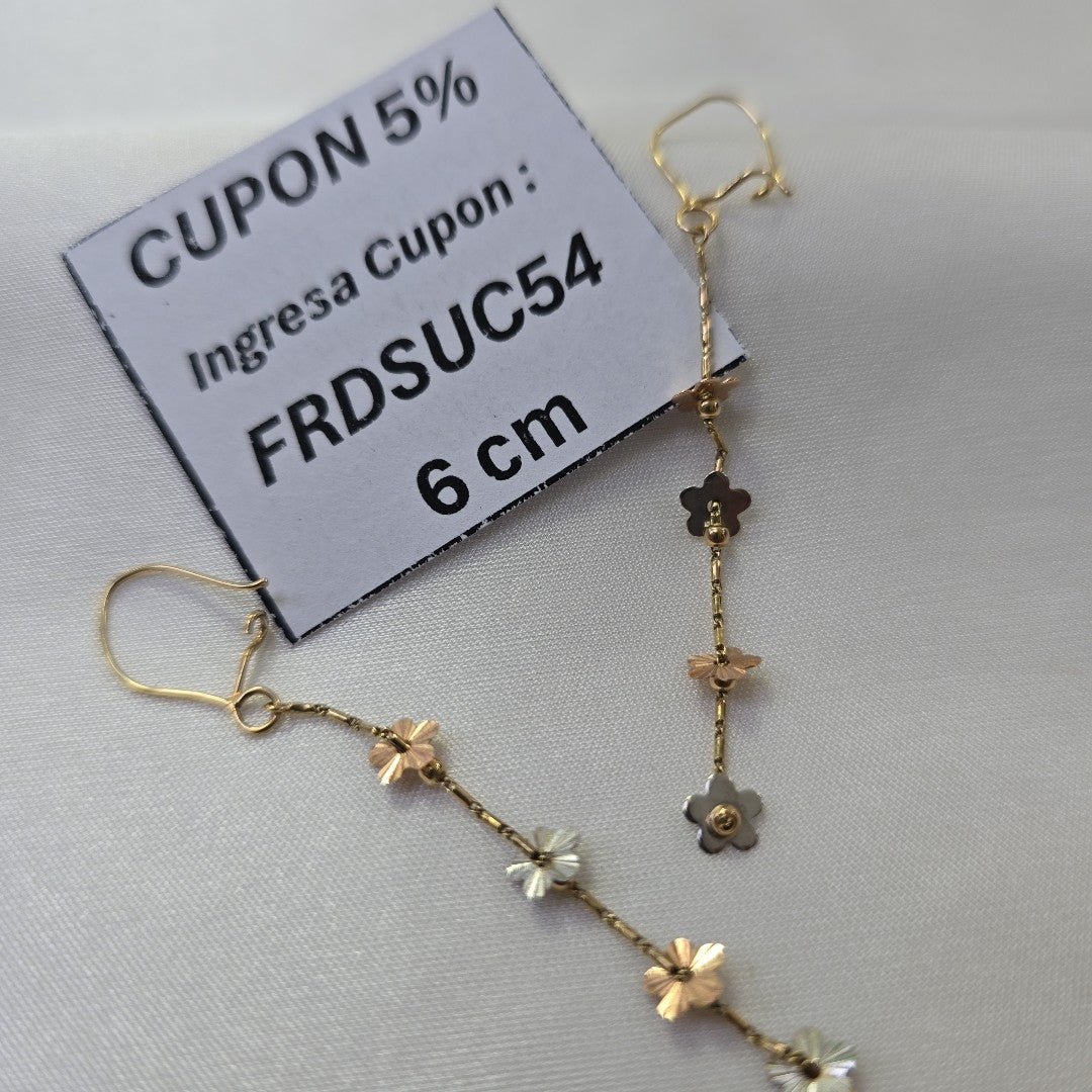 ARETES PAR ORO COMBINADO 14 K 1,40 GRMS (SEMINUEVO)