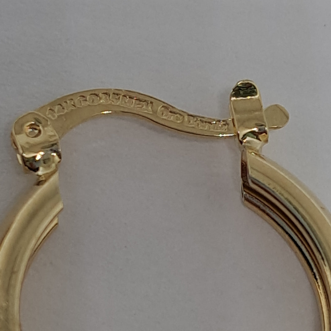 ARETES TEJIDO ARRACADA SATINADA 14K 2.5 GR (NUEVO)