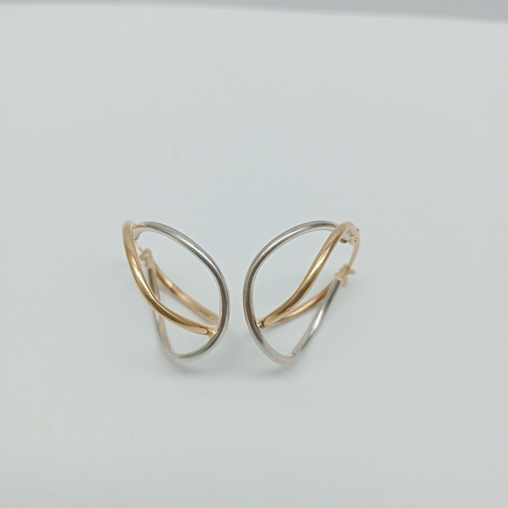 ARRACADAS PAR ORO COMBINADO 14 K 2.1 GRMS (SEMINUEVO)