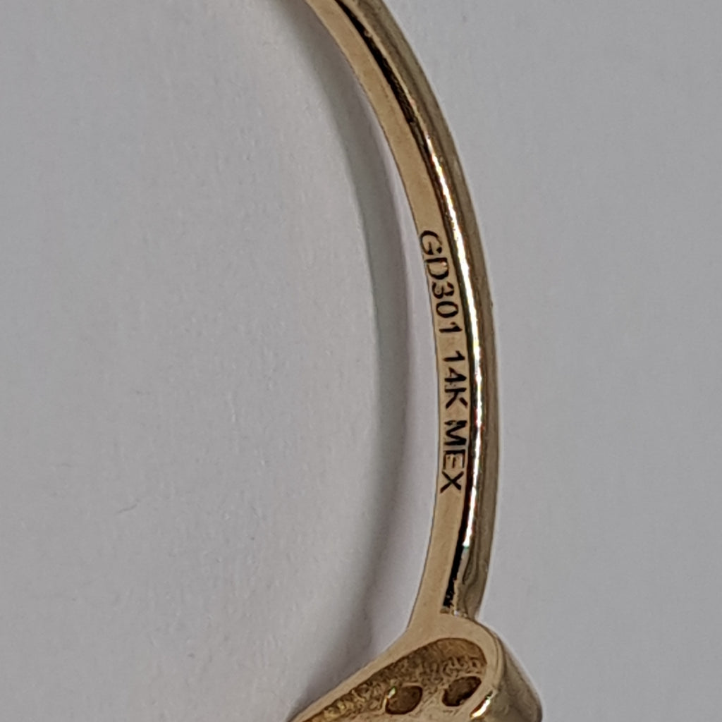 ANILLO ANILLITO CORAZON C CIRCONIA 14K 7 TALLA 0.9 GR (NUEVO)