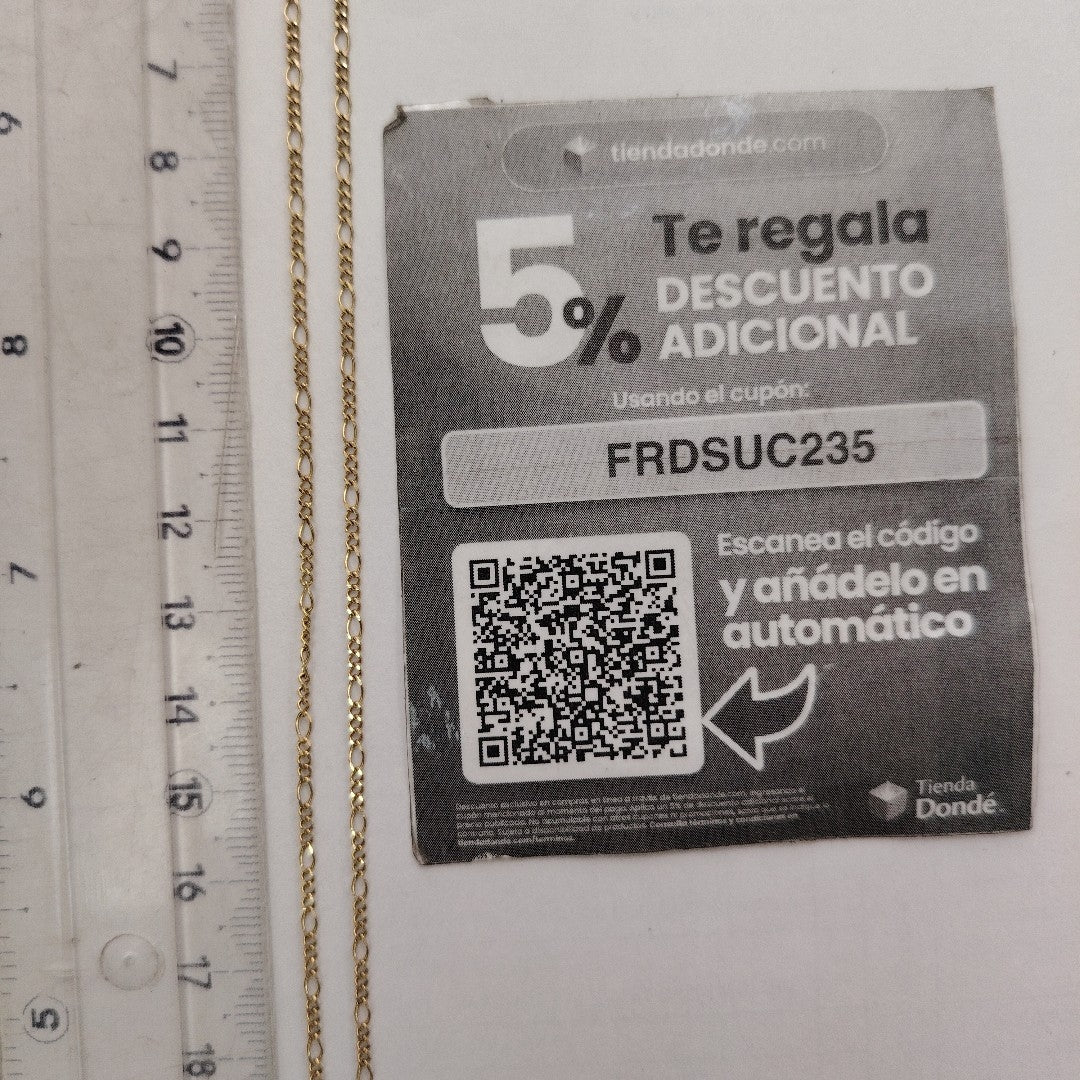 CADENA, MEDALLA RELIGIOSA ORO 10 K 3.2 GRMS (SEMINUEVO)