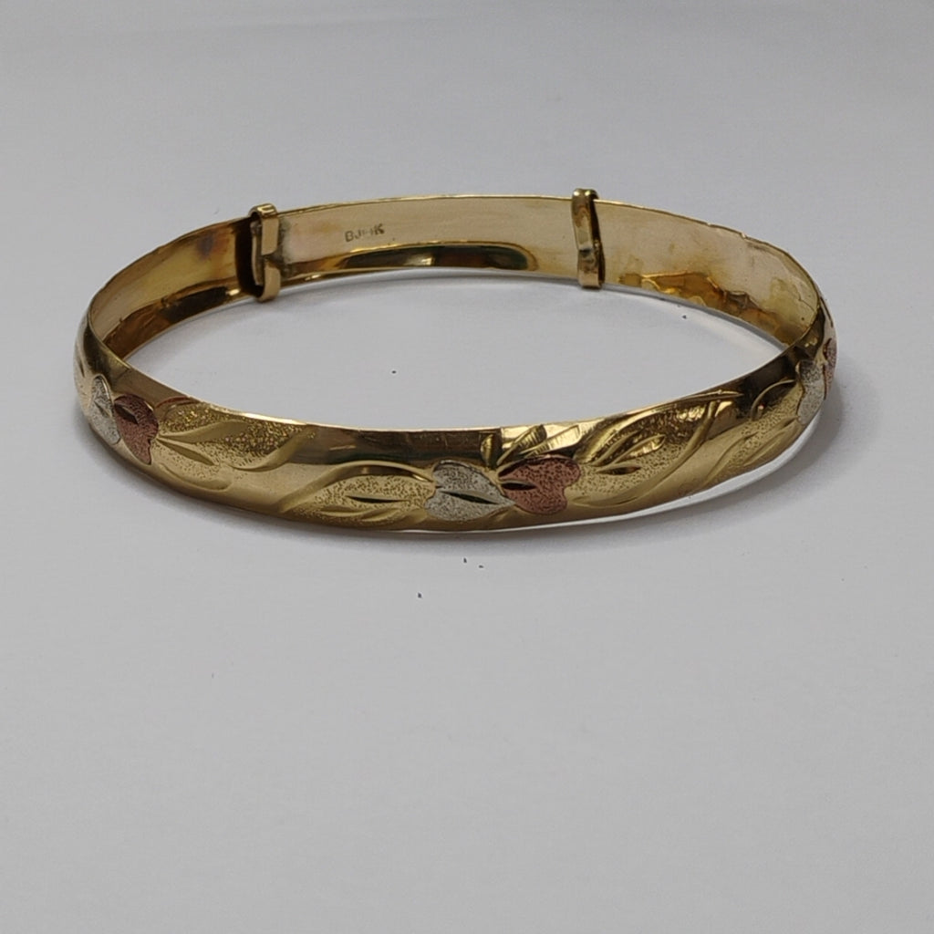 PULSERA RIGIDA ORO, RODIADO 14 K 8.2 GRMS (SEMINUEVO)