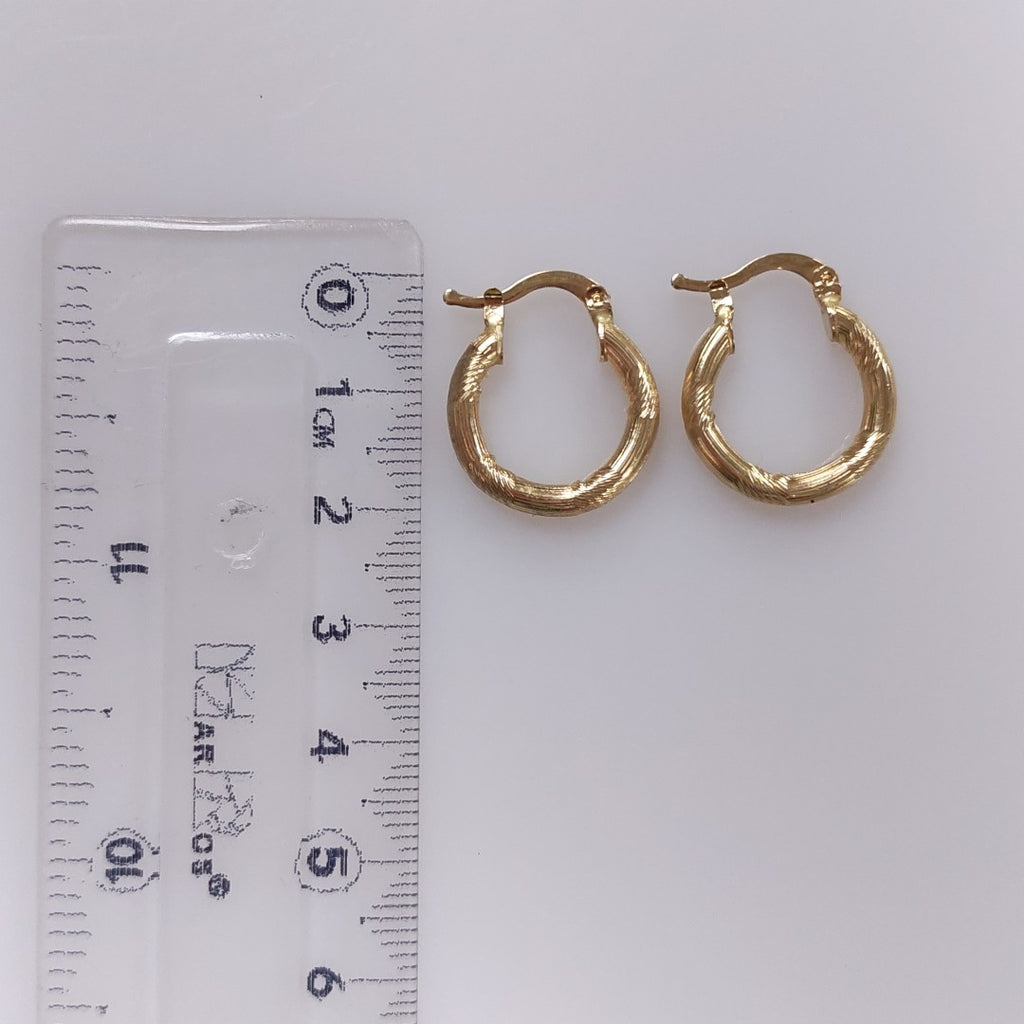 ARETES TEJIDO ARRACADAS CON DISEÑO 14K 2.7 GR (NUEVO)